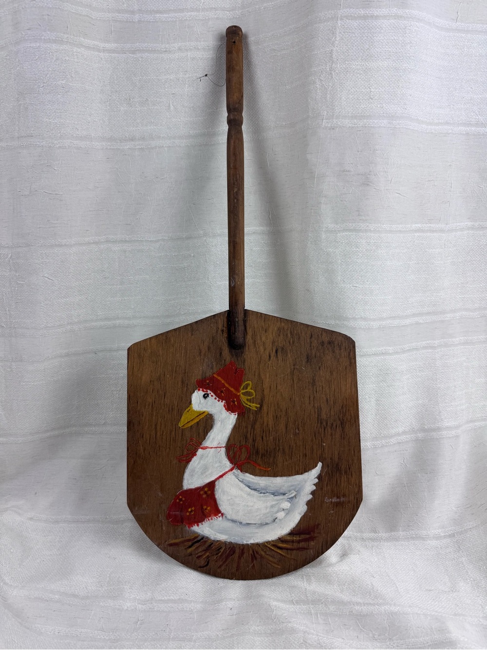 VTG Hand Painted Wall Hanging Faux Wood Pizza Spatula Bread Paddle Cottagecore